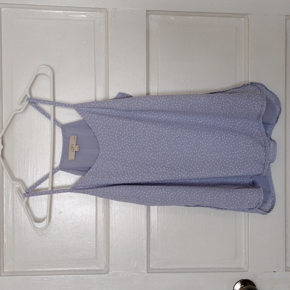 Loft Ann Taylor Top Womens Size SP Spaghetti Straps Blue